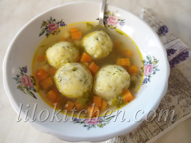 Диетический суп с картофельно-пшенными крокетами
